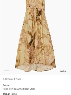 Reiss Floral V-Neck Sheer Maxi Dress in Blush and Cream